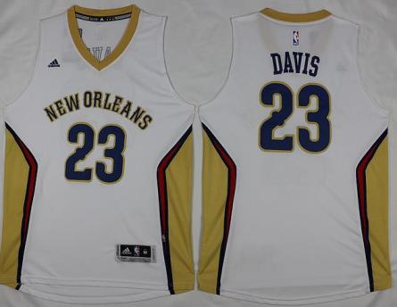 New Orleans Pelicans #23 Anthony Davis White Stitched NBA Jerseys
