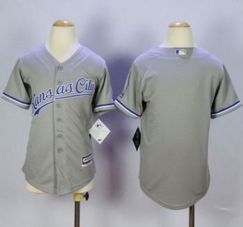 Youth Royals Blank Grey Cool Base Stitched MLB Jersey