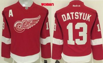 Women's Red Wings #13 Pavel Datsyuk Red Home Stitched NHL Jersey