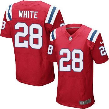 Nike New England Patriots #28 James White Red Alternate Men's Stitched NFL Elite Jersey