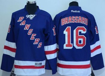 Youth New York Rangers #16 Derick Brassard Blue Home Stitched NHL Jersey