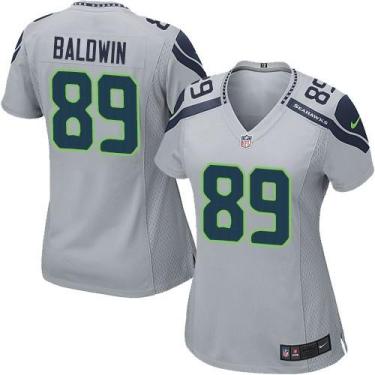 Women's Nike Seattle Seahawks #89 Doug Baldwin Grey Alternate Stitched NFL Jersey