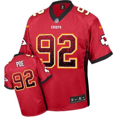 Nike Kansas City Chiefs #92 Dontari Poe Red Team Color Men's Stitched NFL Elite Drift Fashion Jersey