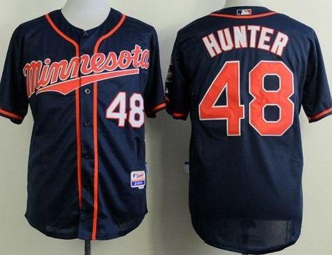 Minnesota Twins #48 Torii Hunter Navy Blue Alternate Road Cool Base Stitched Baseball Jersey