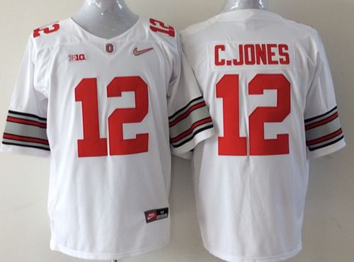 Youth Ohio State Buckeyes #12 Cardale Jones White Stitched NCAA Jersey