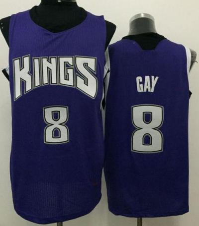 Sacramento Kings #8 Rudy Gay Purple Revolution 30 Stitched NBA Jersey