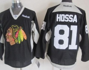 Chicago Blackhawks #81 Marian Hossa Black Practice Stitched NHL Jersey