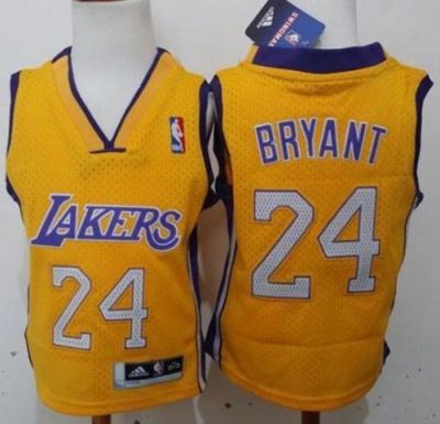 Toddler Los Angeles Lakers #24 Kobe Bryant Gold Stitched NBA Jersey