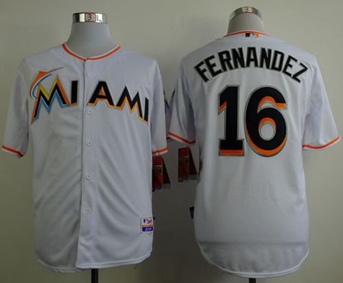 Florida Marlins #16 Jose Fernandez White Cool Base Stitched Baseball Jersey