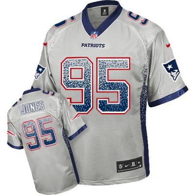 Nike New England Patriots #95 Chandler Jones Grey Men's Stitched NFL Elite Drift Fashion Jersey