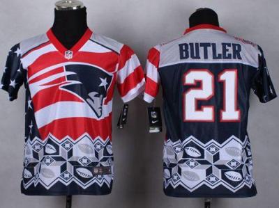 Youth Nike Patriots #21 Malcolm Butler Navy Blue Stitched NFL Elite Noble Fashion Jersey