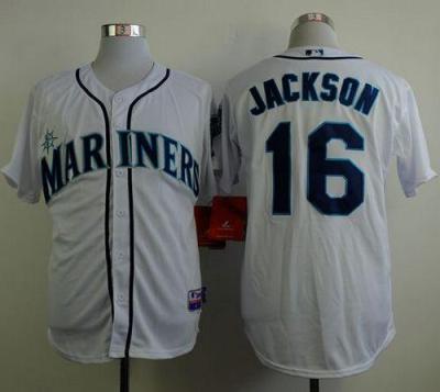 Seattle Mariners #16 Austin Jackson White Cool Base Stitched Baseball Jersey