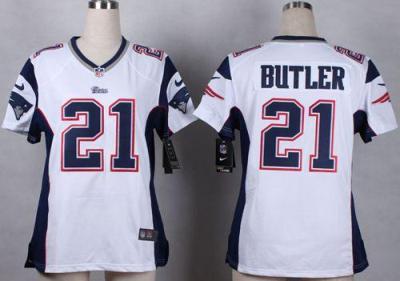 Women's Nike Patriots #21 Malcolm Butler White Stitched NFL Elite Jersey
