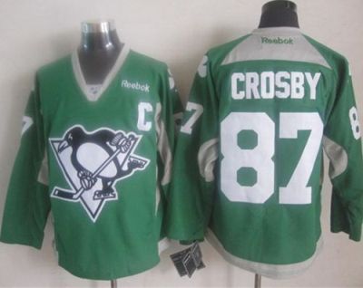 Penguins #87 Sidney Crosby Green Practice Stitched NHL Jersey
