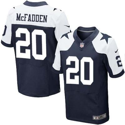 Nike Cowboys #20 Darren McFadden Navy Blue Thanksgiving Throwback Men's Stitched NFL Elite Jersey