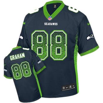 Nike Seattle Seahawks #88 Jimmy Graham Steel Blue Stitched NFL Elite Drift Fashion Jersey