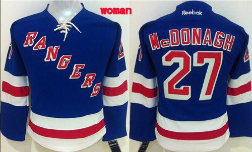 Women's New York Rangers #27 Ryan McDonagh Blue Home Stitched NHL Jersey