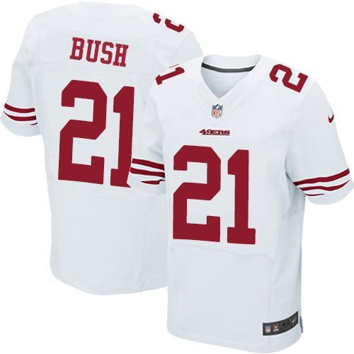 Nike San Francisco 49ers #21 Reggie Bush White Men's Stitched Elite NFL Jerseys