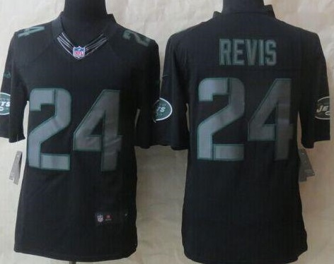 Nike New York Jets #24 Darrelle Revis Black Men's Stitched NFL Impact Limited Jersey