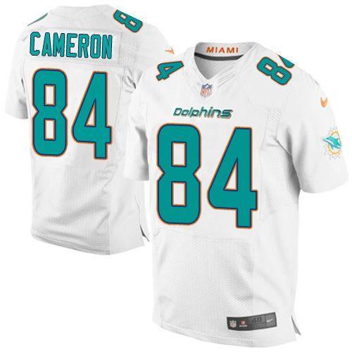 Nike Miami Dolphins #84 Jordan Cameron White Men's Stitched Elite NFL Jerseys
