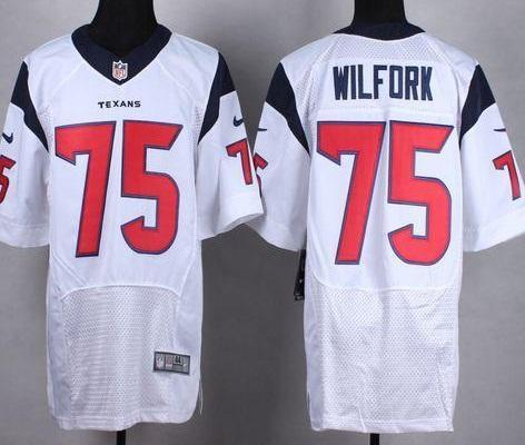 Nike Houston Texans #75 Vince Wilfork White Men's Stitched NFL Elite Jersey