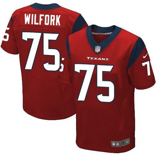 Nike Houston Texans #75 Vince Wilfork Red Alternate Men's Stitched NFL Elite Jersey