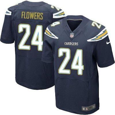 Nike San Diego Chargers #24 Brandon Flowers Navy Blue Men's Stitched NFL Elite Jersey