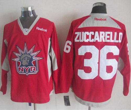 New York Rangers #36 Mats Zuccarello Red Statue of Liberty Practice Stitched NHL Jersey