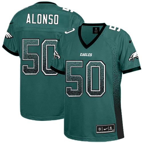 Women's Nike Philadelphia Eagles #50 Kiko Alonso Green NFL Elite Drift Fashion Jersey