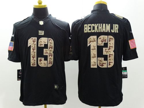 Nike New York Giants #13 Odell Beckham Jr Black NFL Limited Salute to Service Jersey