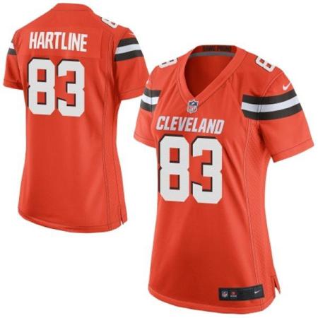 Women's Nike Cleveland Browns #83 Brian Hartline Orange Stitched NFL Jersey