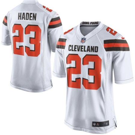 Youth Nike Cleveland Browns #23 Joe Haden White Stitched NFL Jersey