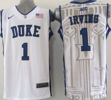 Duke Blue Devils #1 Kyrie Irving White Basketball Stitched NCAA Jersey