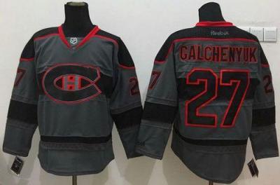 Montreal Canadiens #27 Alex Galchenyuk Charcoal Cross Check Fashion Stitched NHL Jersey