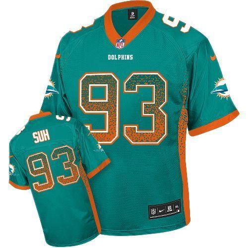 Nike Miami Dolphins #93 Ndamukong Suh Green Stitched NFL Elite Drift Fashion Jersey