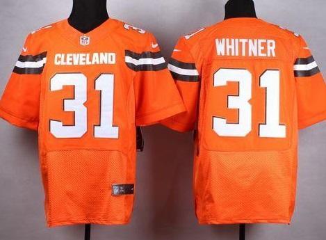 Nike Cleveland Browns #31 Donte Whitner Orange Stitched NFL Elite Jersey