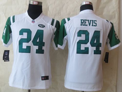 Women's Nike New York Jets #24 Darrelle Revis White Stitched NFL Limited Jersey