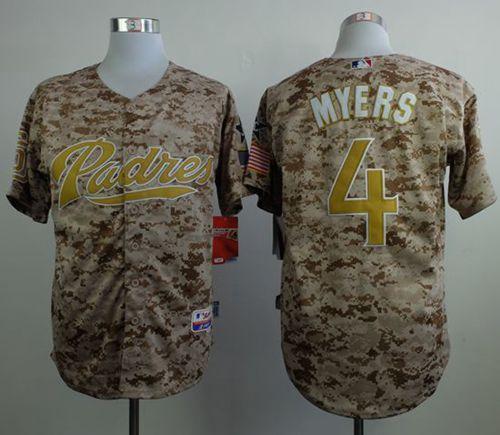 San Diego Padres #4 Wil Myers Camo Alternate 2 Cool Base Stitched Baseball Jersey