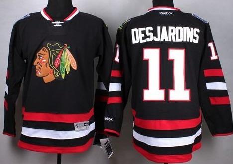 Chicago Blackhawks #11 Andrew Desjardins Black Stadium Series Stitched NHL Jersey
