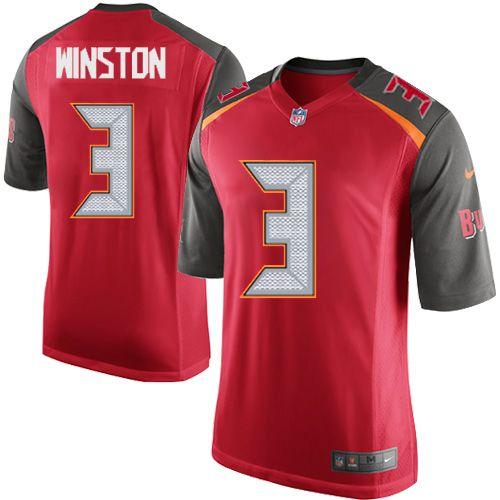 Youth Nike Tampa Bay Buccaneers #3 Jameis Winston Red Stitched NFL Jersey