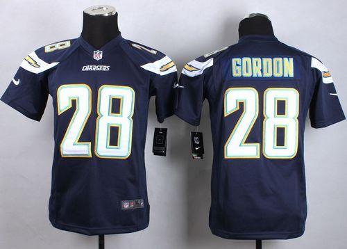 Youth Nike San Diego Chargers #28 Melvin Gordon Navy Blue Stitched NFL Jersey