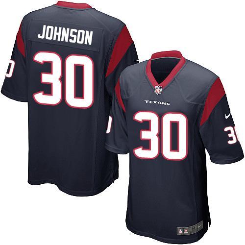 Youth Nike Houston Texans #30 Kevin Johnson Navy Blue Stitched NFL Jersey