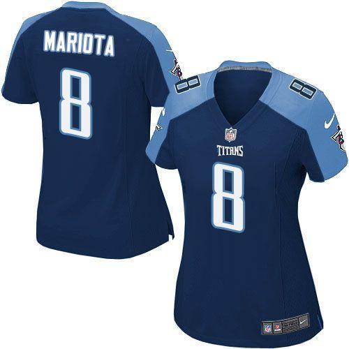 Women's Nike Tennessee Titans #8 Marcus Mariota Blue Stitched NFL Jersey