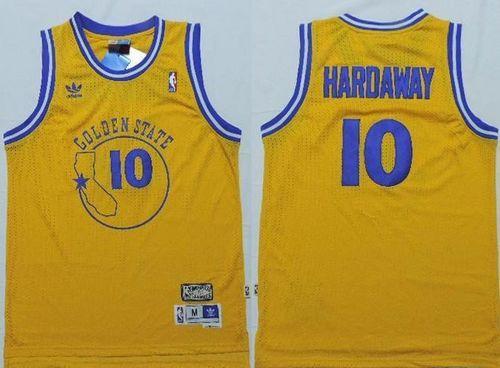 Golden State Warriors #10 Tim Hardaway Gold Throwback Stitched NBA Jersey