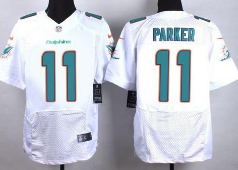 Nike Miami Dolphins #11 DeVante Parker White Men's Stitched NFL Elite Jersey