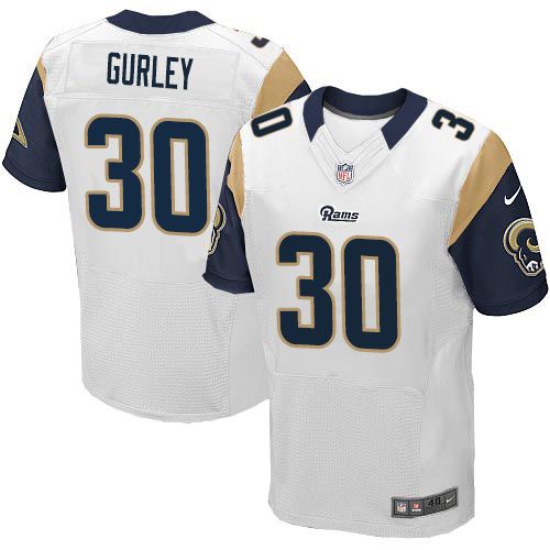 Nike St Louis Rams #30 Todd Gurley White Men's Stitched NFL Elite Jersey