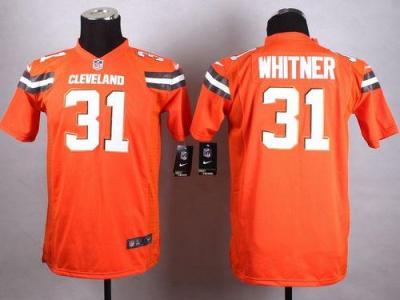 Youth Nike Cleveland Browns #31 Donte Whitner Orange Stitched NFL Jersey
