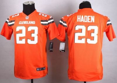 Youth Nike Cleveland Browns #23 Joe Haden Orange Stitched NFL Jersey