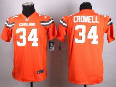 Youth Nike Cleveland Browns #34 Isaiah Crowell Orange Stitched NFL Jersey