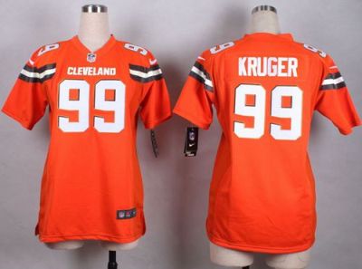 Women's Nike Cleveland Browns #99 Paul Kruger Orange Stitched NFL Jersey